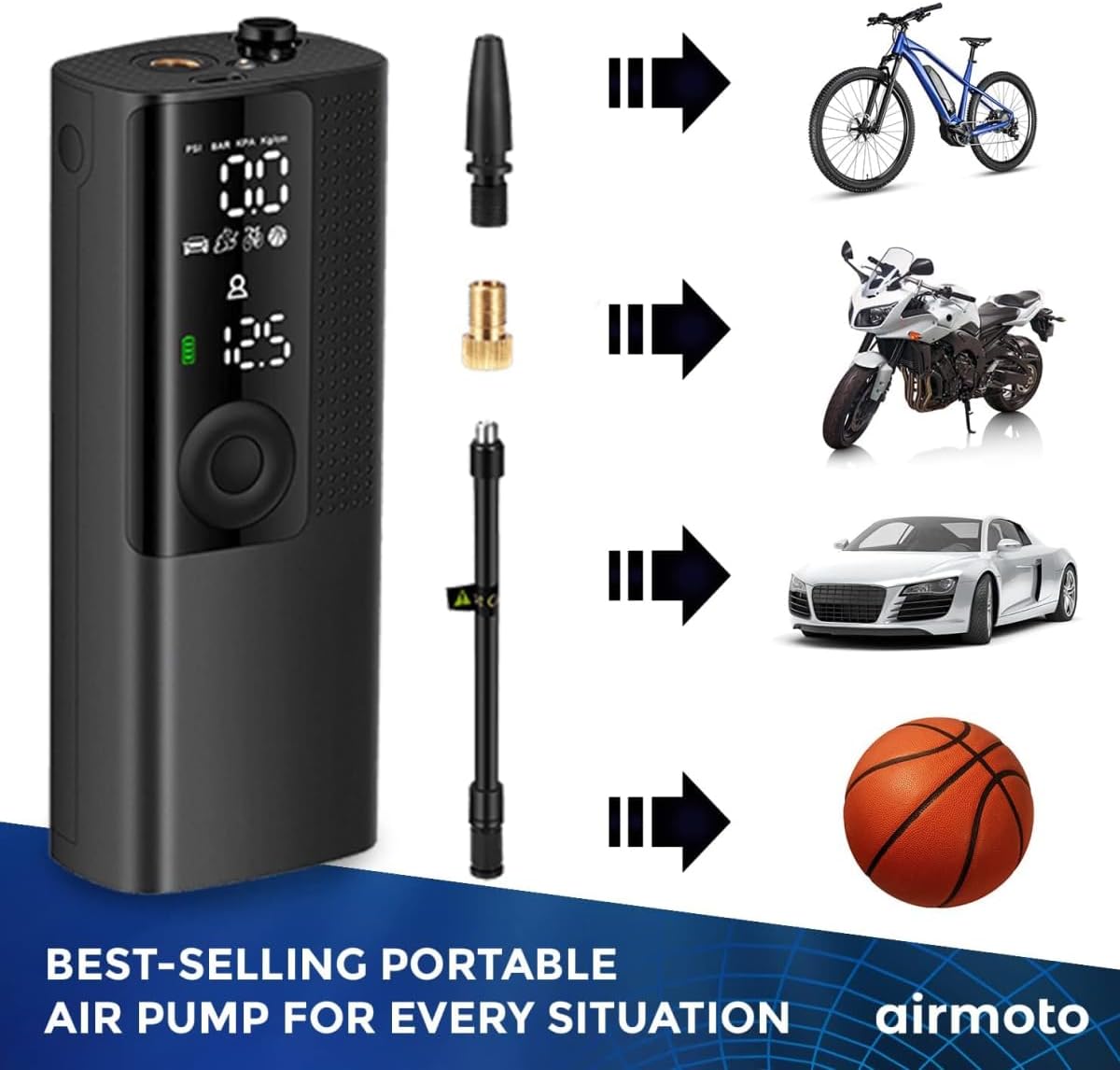 Powerful Portable Air Pump – Inflate Anytime, Anywhere! 🚗💨