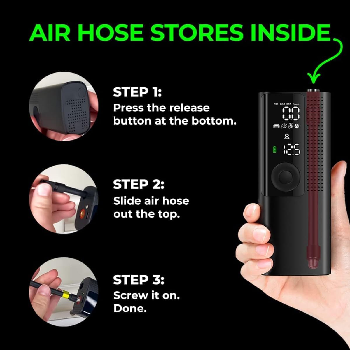 Powerful Portable Air Pump – Inflate Anytime, Anywhere! 🚗💨